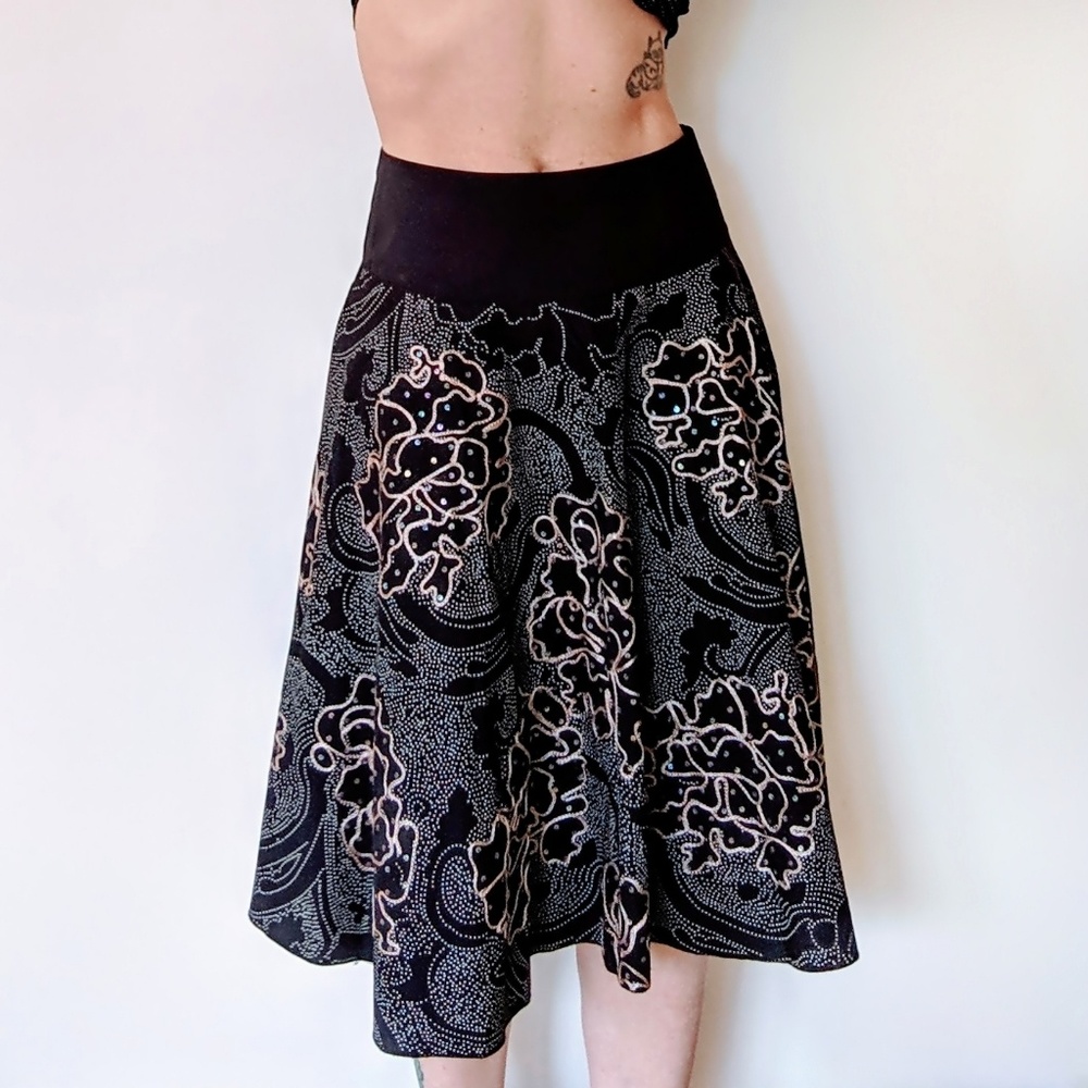 Anthro Hazel sequin embroidered midi skirt